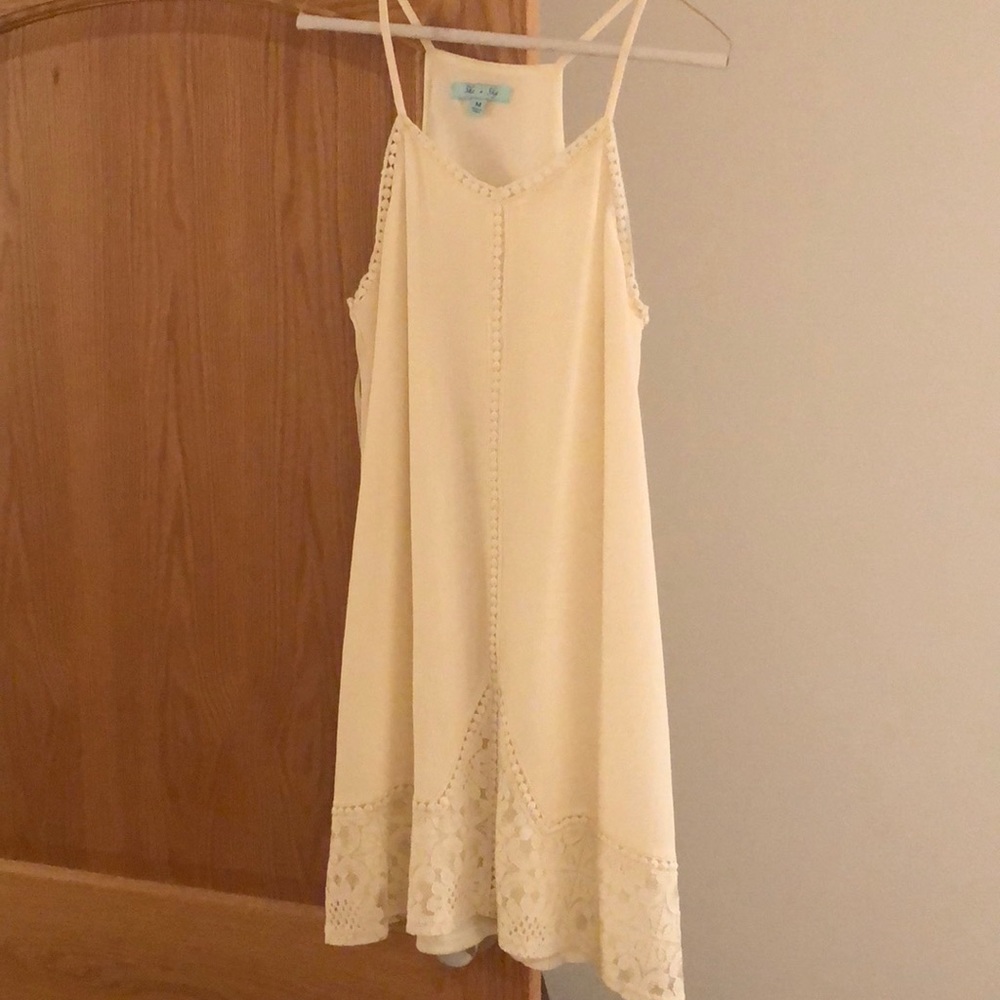 White detailed lace dress